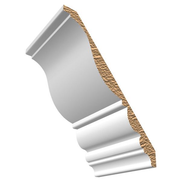 A white crown molding on a white background