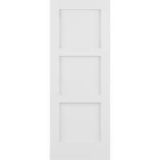 A white door with three squares on it on a white background.