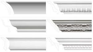 There are many different types of molding on a white background.
