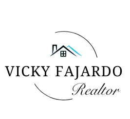 A logo for a real estate agent called vicky fajardo realtor.