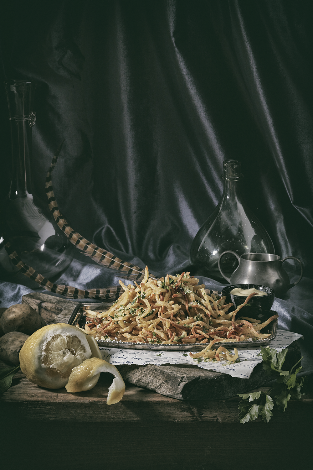 Pommes Paille met peterselie en citroen