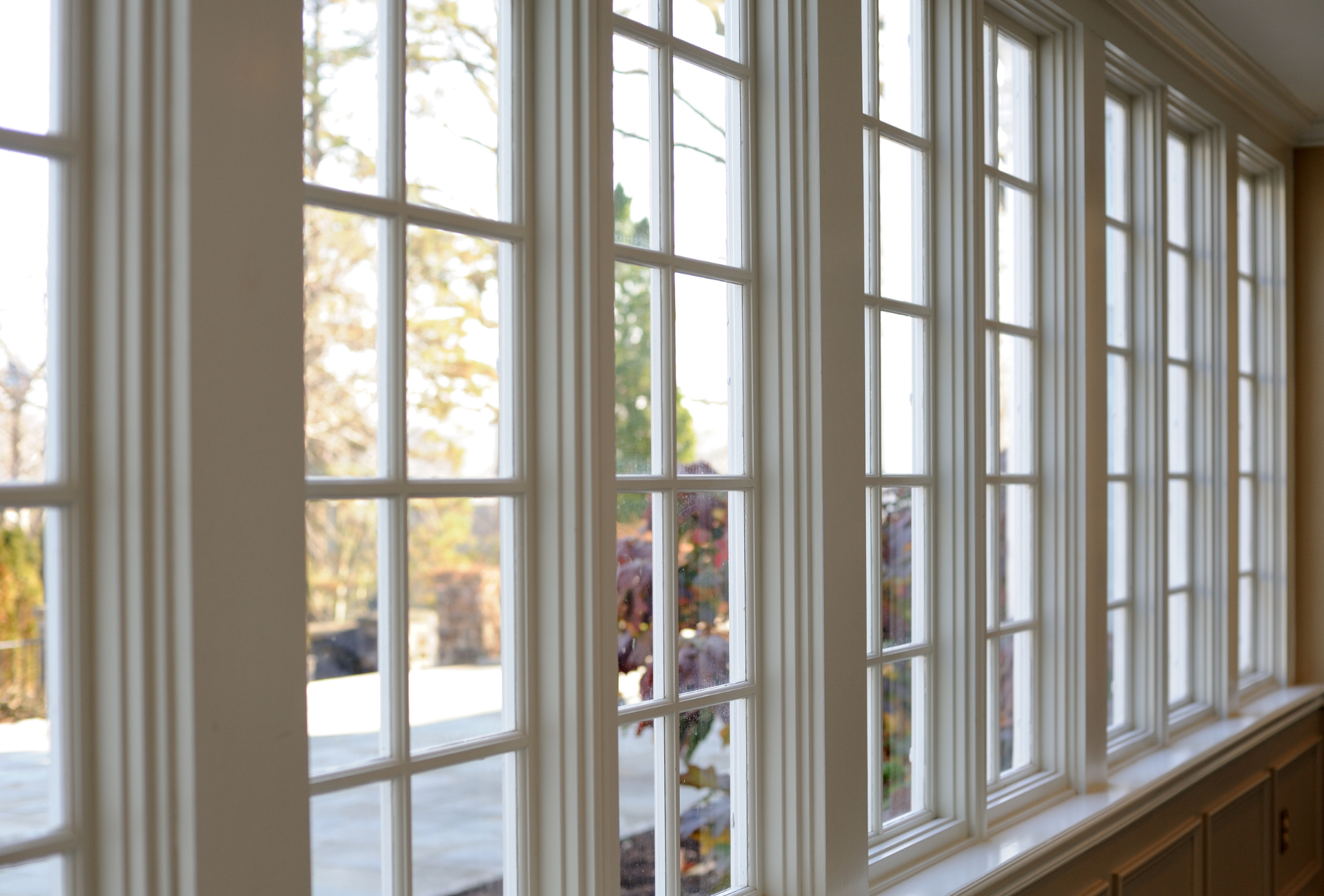 A close up of a window with a screen on it.