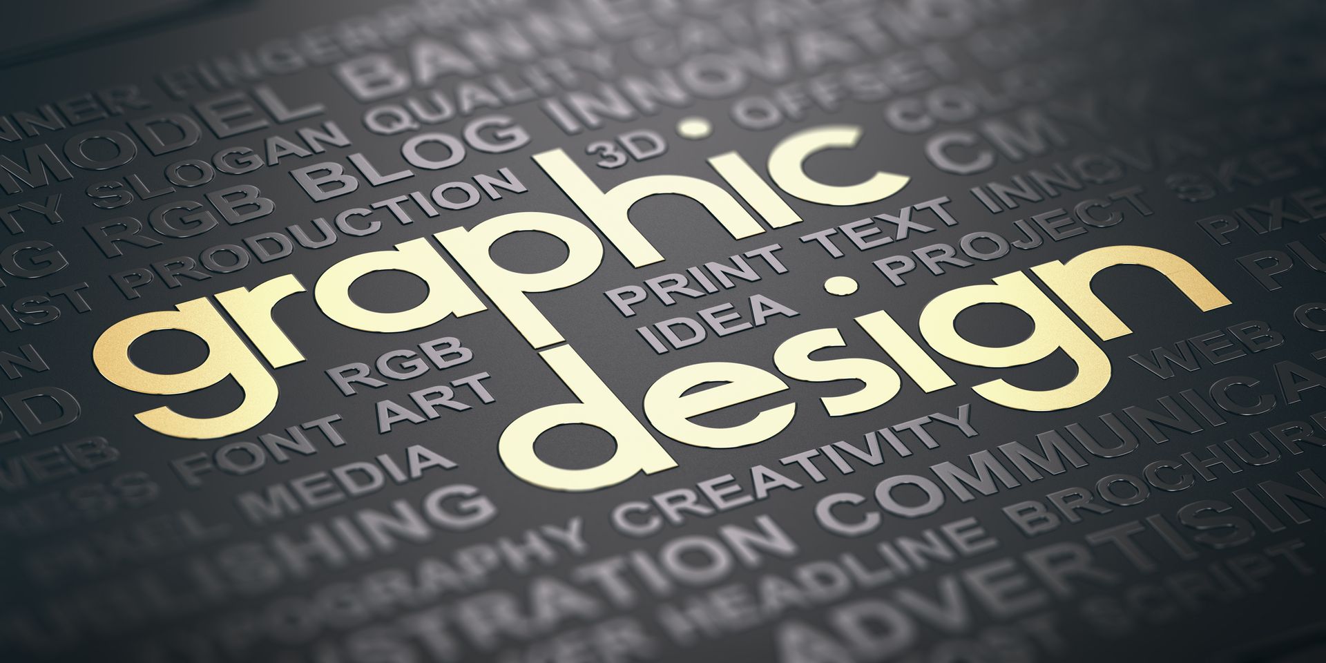 A picture showing the words Graphic Design