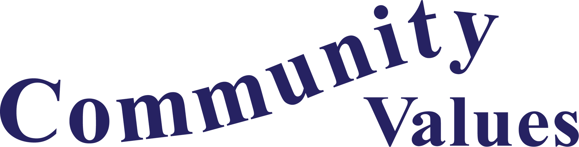 A logo for Community Values Magazine