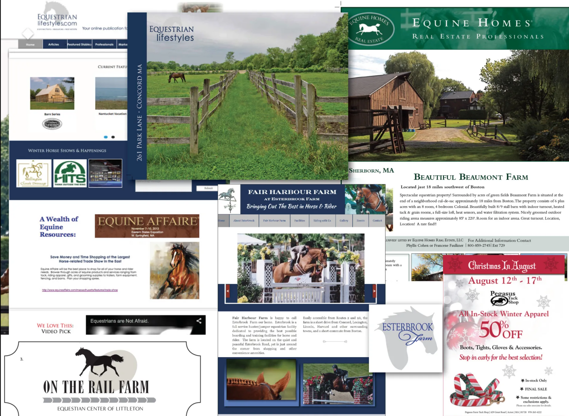 A collage of equine marketing materials by BrandGraphics