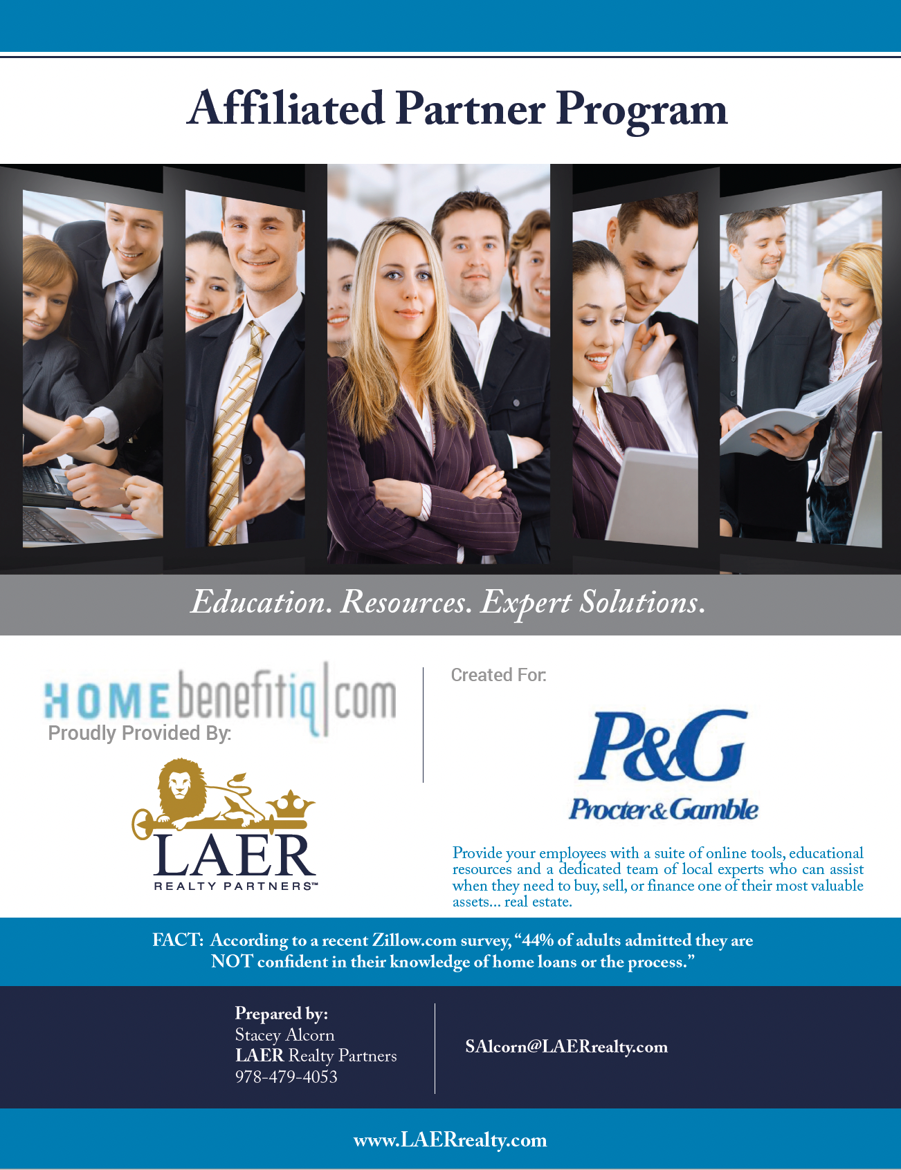 Brochure for LAER Realty. Homebenefitiq.com