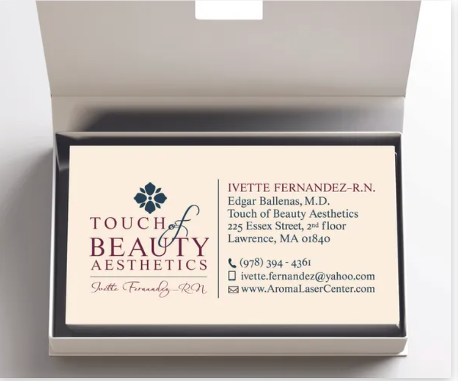 Business card for Touch of Beauty Aesthetics