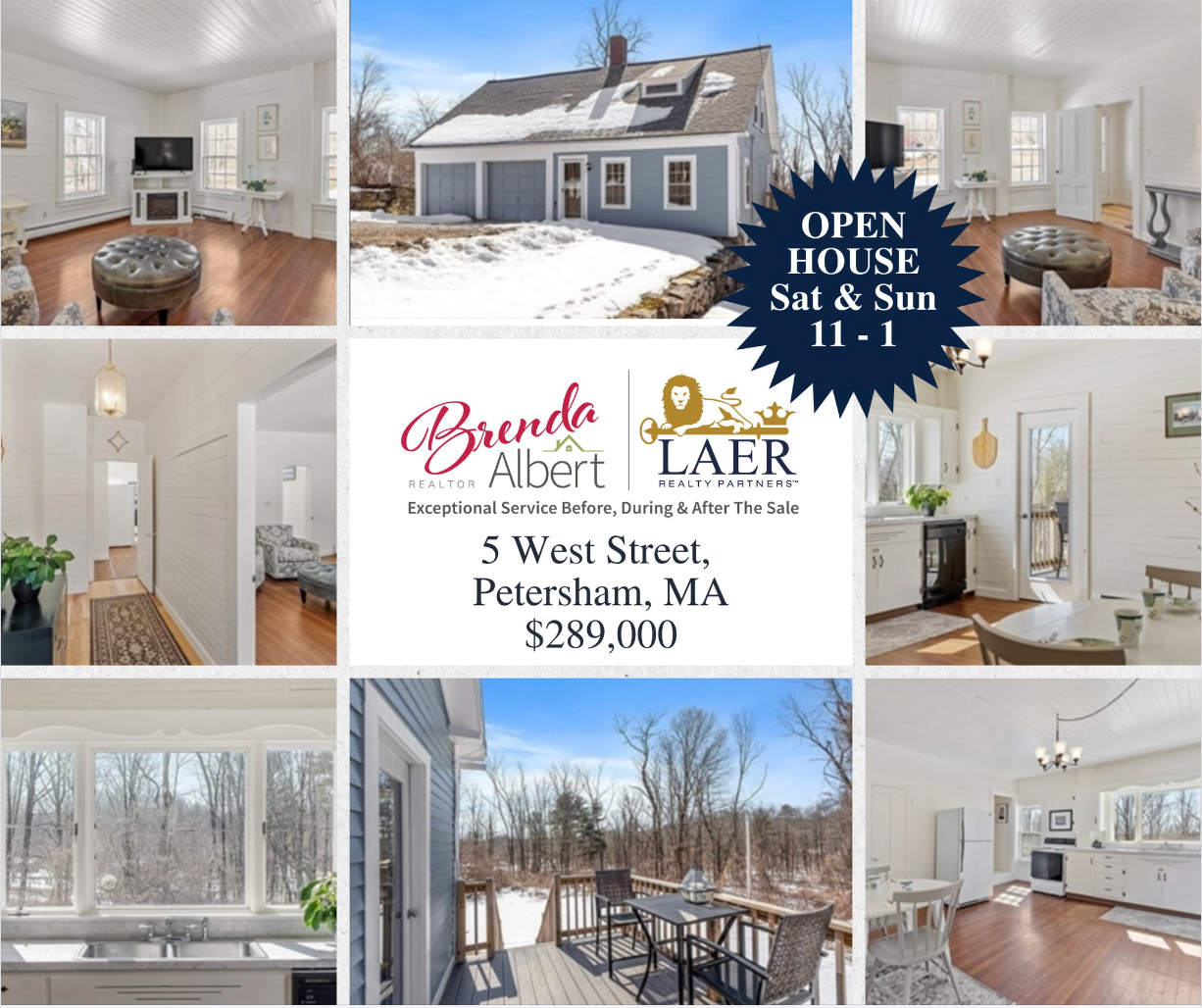 Social Media post for Brenda Albert Real Estate showing a property, with an Open House.