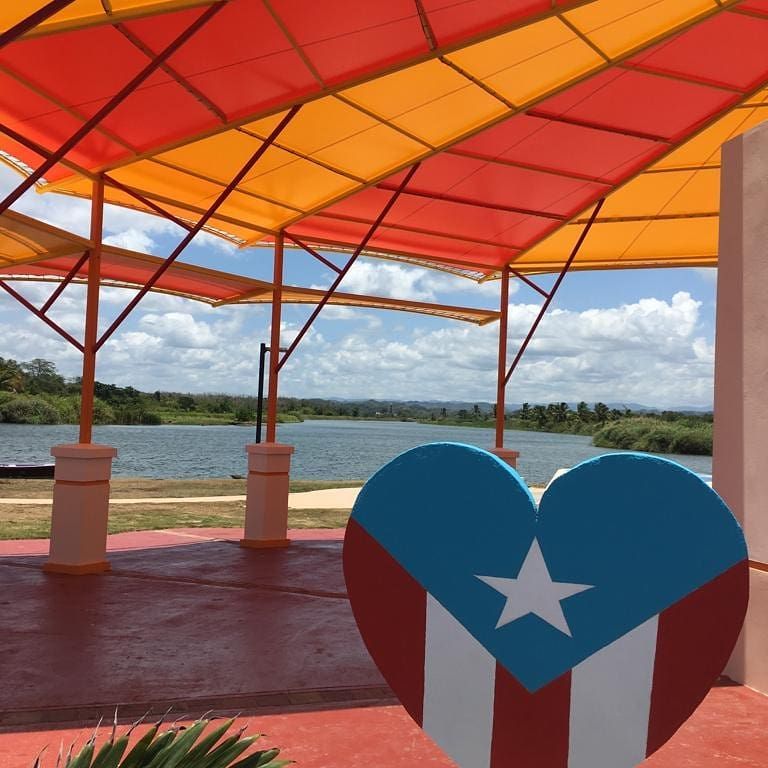 A red white and blue heart with a star on it