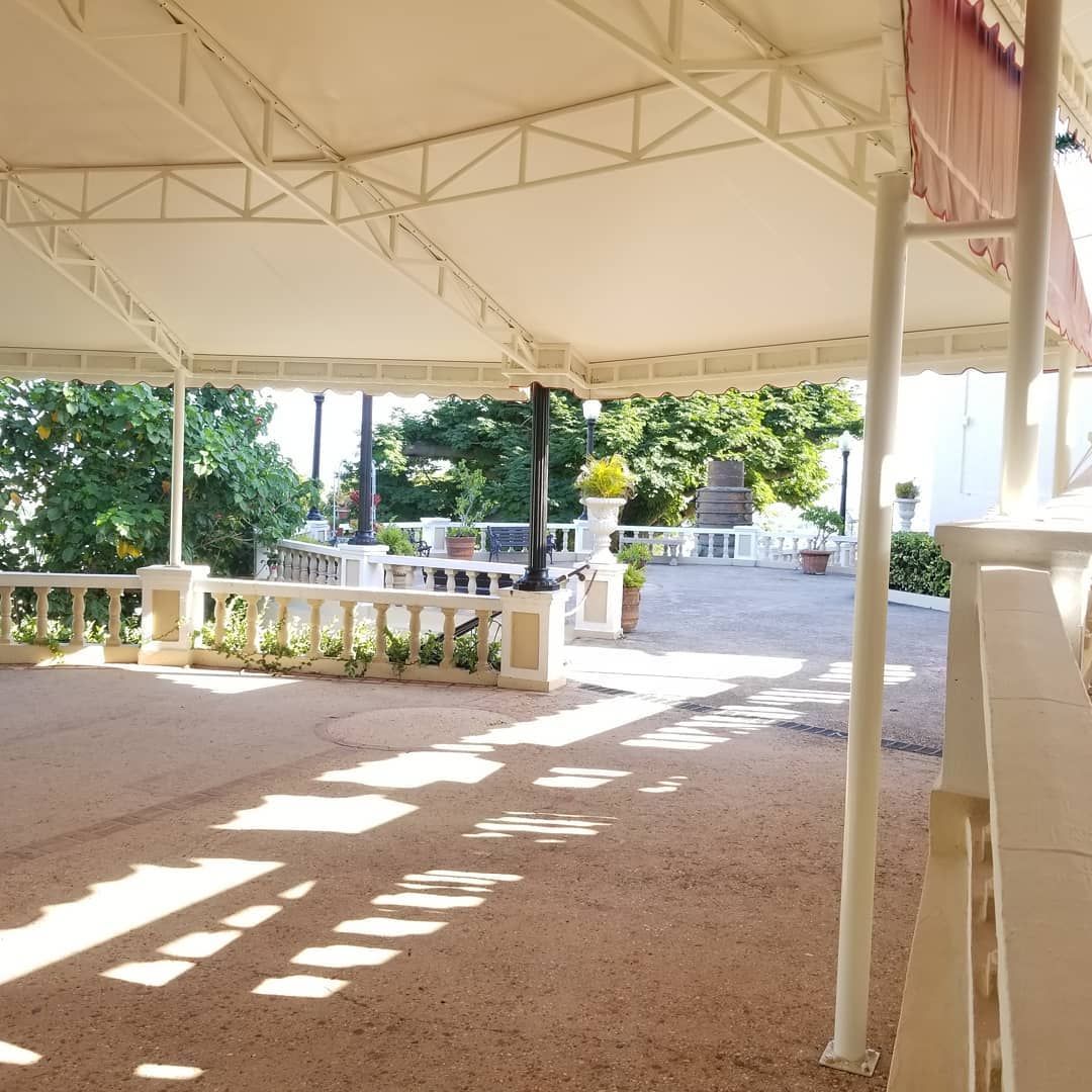 A large covered area with a canopy over it