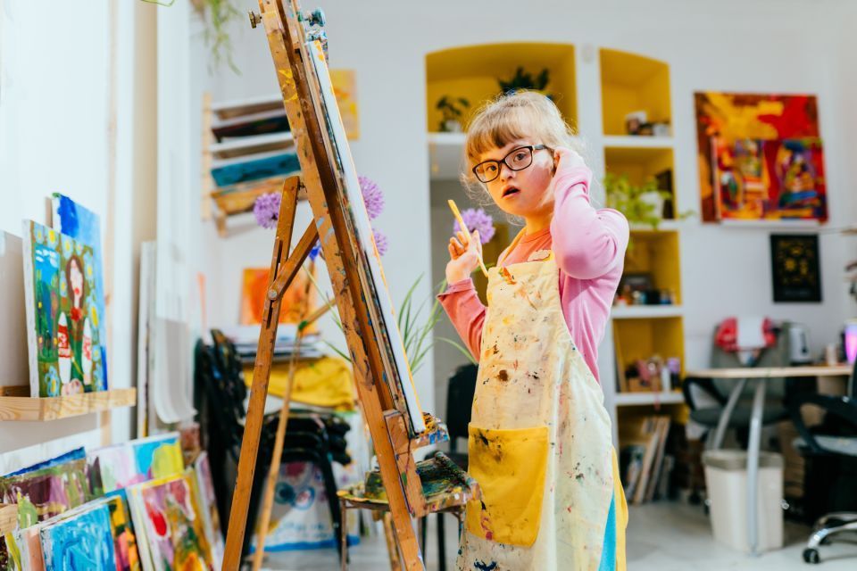 Colour painting for disabled kids