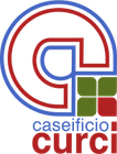 Logo del Caseificio Curci: lettera C rossa e blu, quadrato verde e rosso.