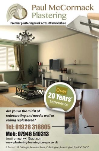 Domestic plasterer - Leamington Spa, Warwickshire - Paul McCormack Plastering - Plastering