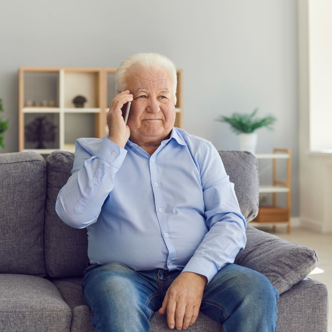 image of a man on the phone