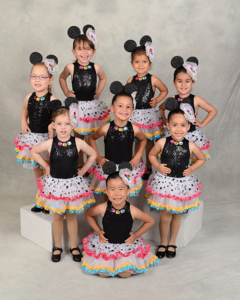 Young dance recital group minnie mouse costum