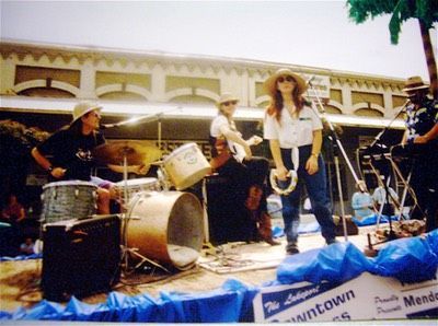 On Float with Ed Reinhart in Lakeport County Fair 2007 David on Drums