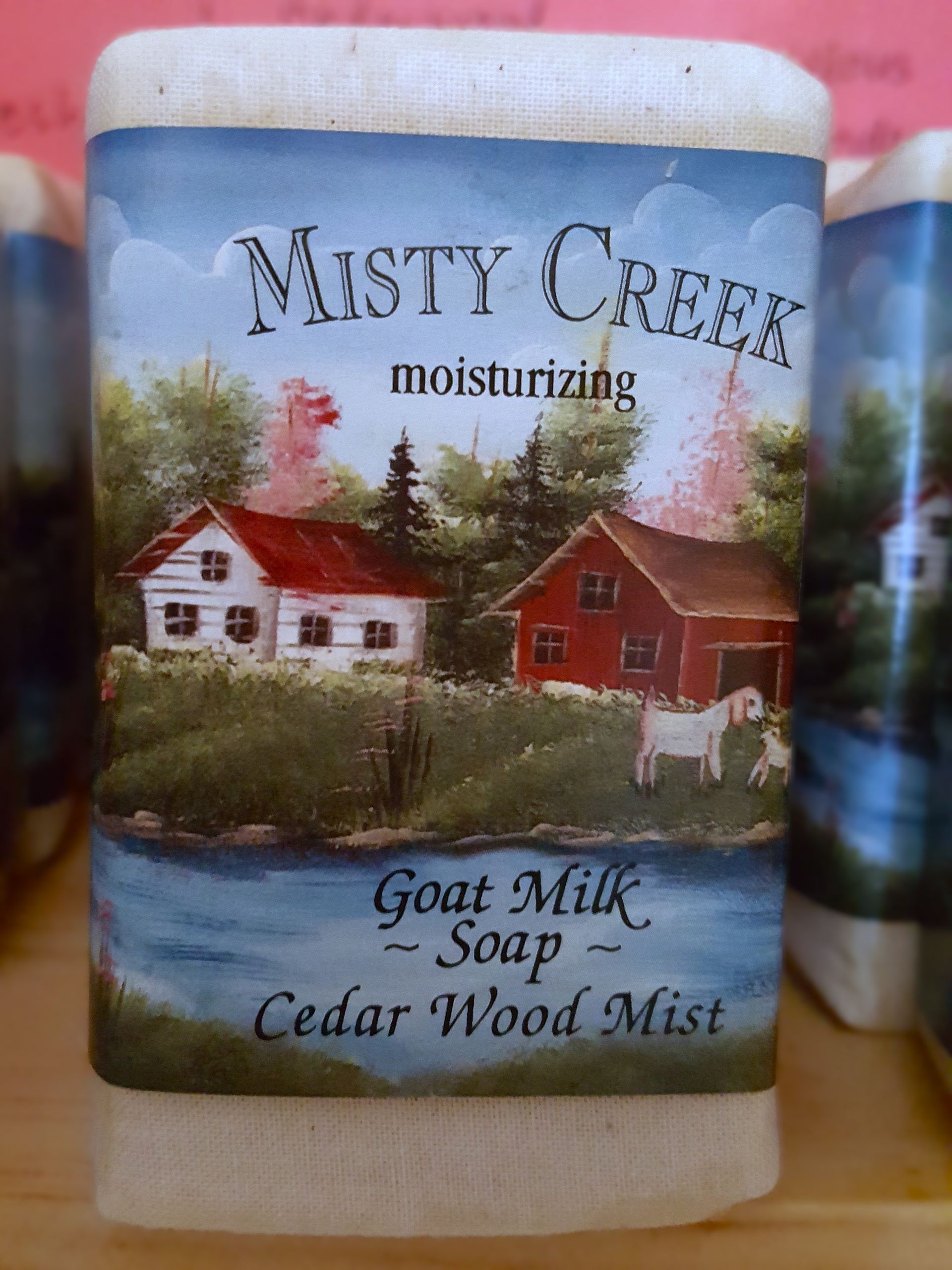 A bag of stone ground flour is sitting on a table