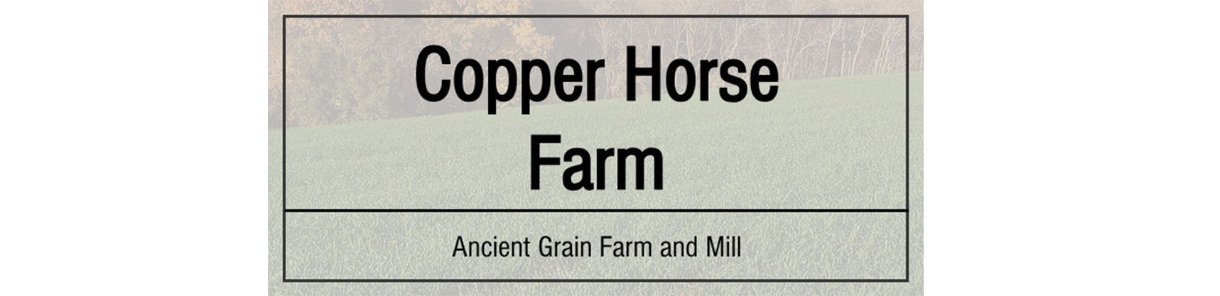 A sign that says copper horse farm on it