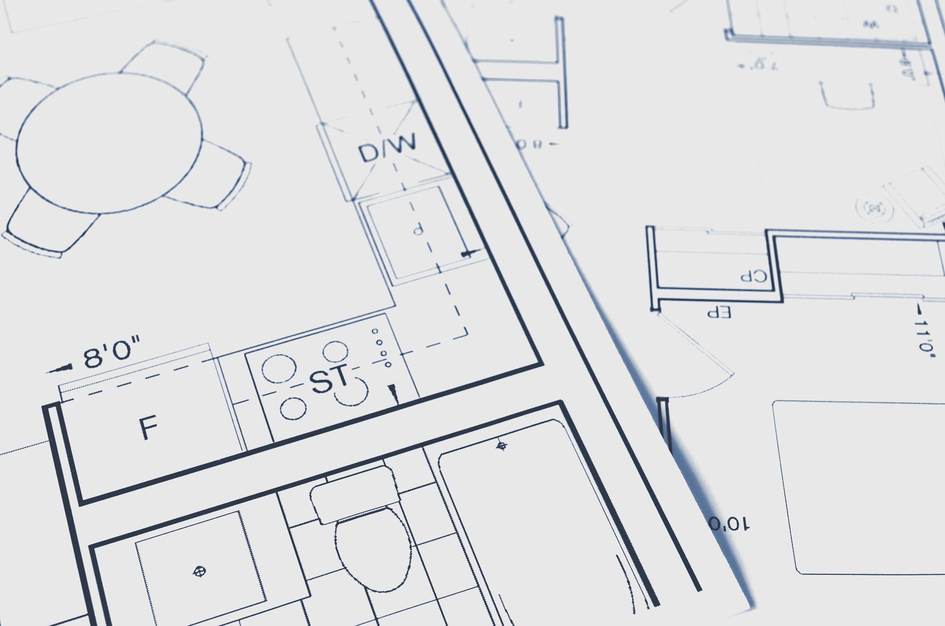 Uma planta arquitetônica, ou blueprint em referência ao serviço de planejamento detalhado e preciso que é oferecido.