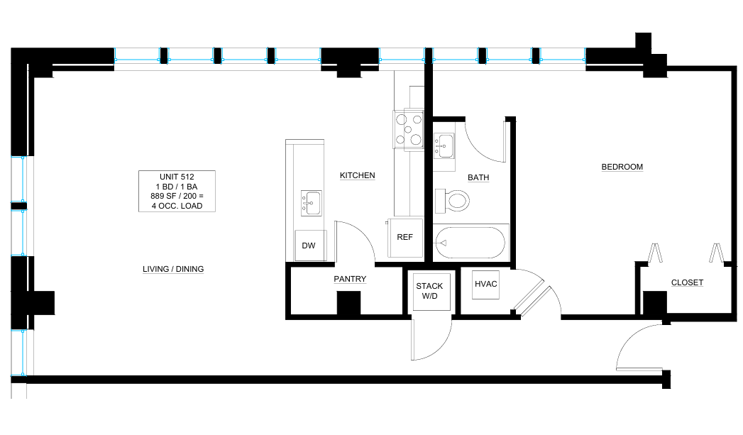 Flats at SoMa Floorplan 1