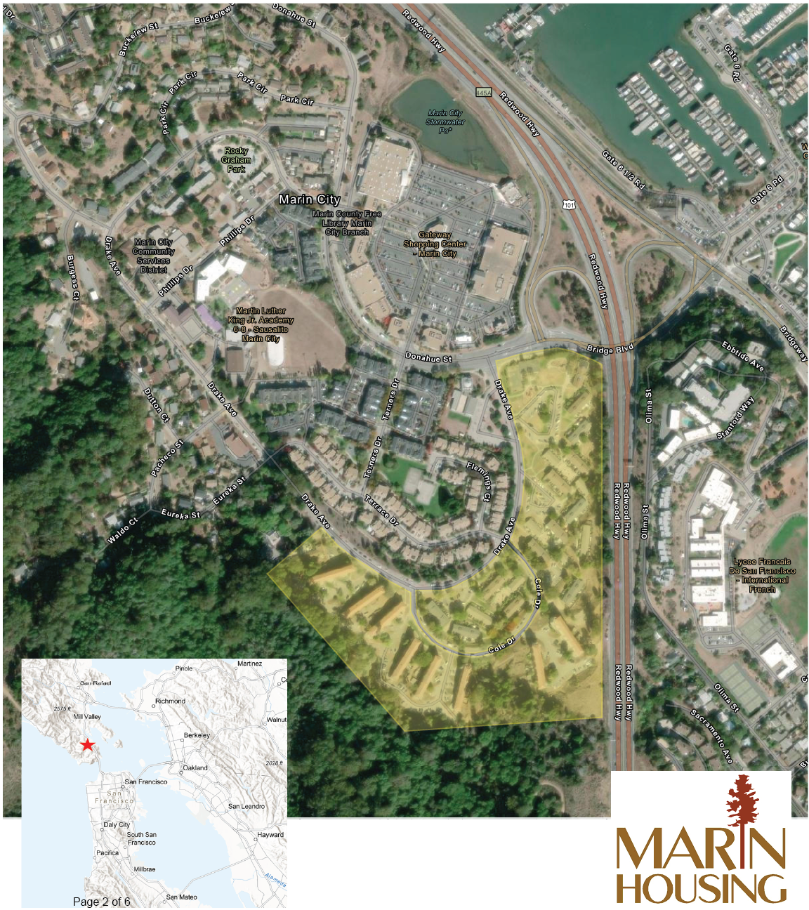 Satellite Map View of Marin City
