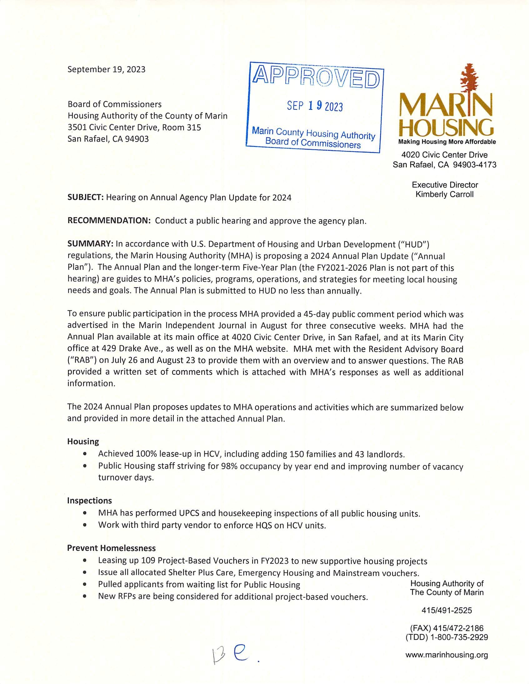 Annual Agency Plan FYB 2024