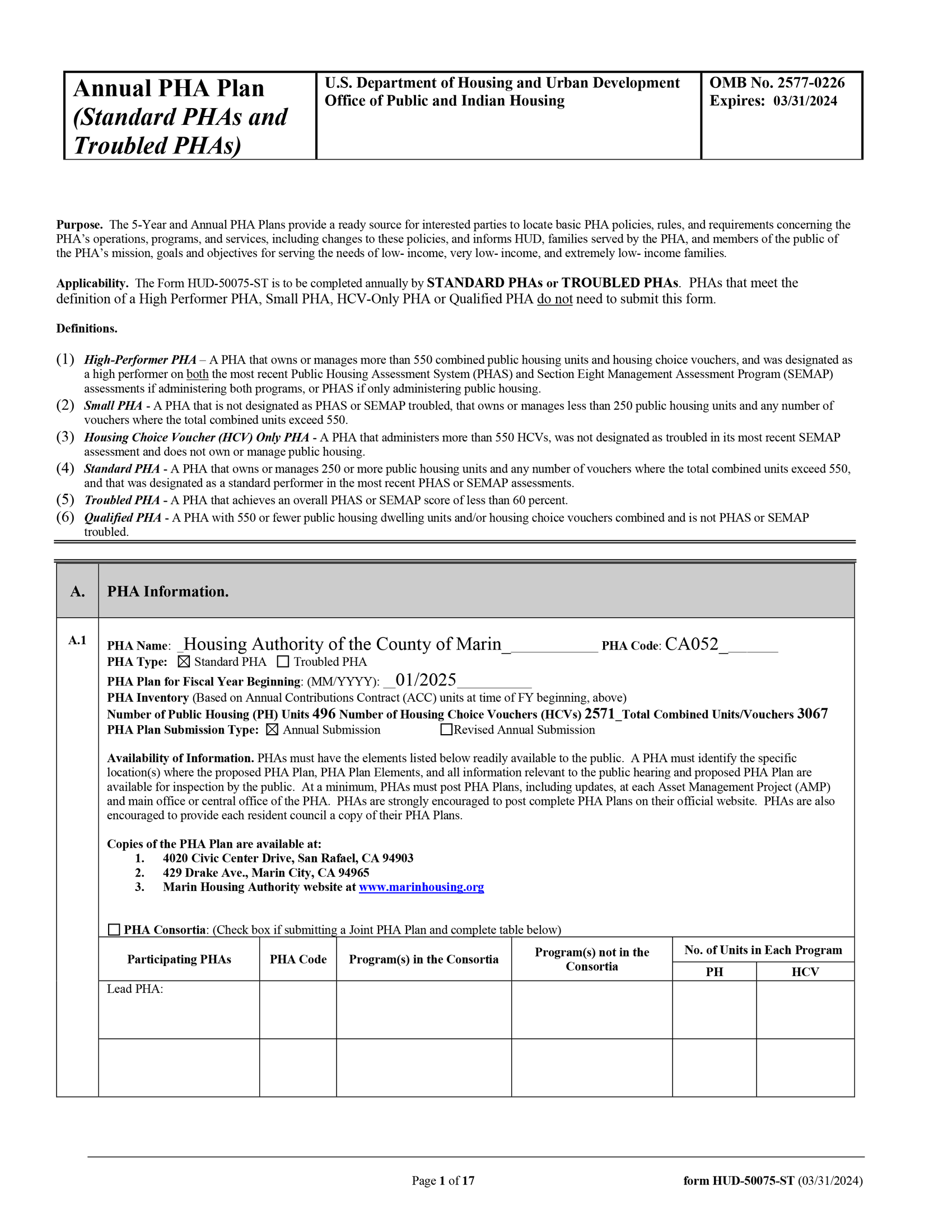 MHA Annual Plan Update for 2025 - Draft Form