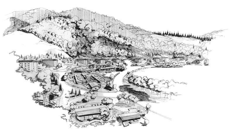 Historical drawing of Golden Gate Village