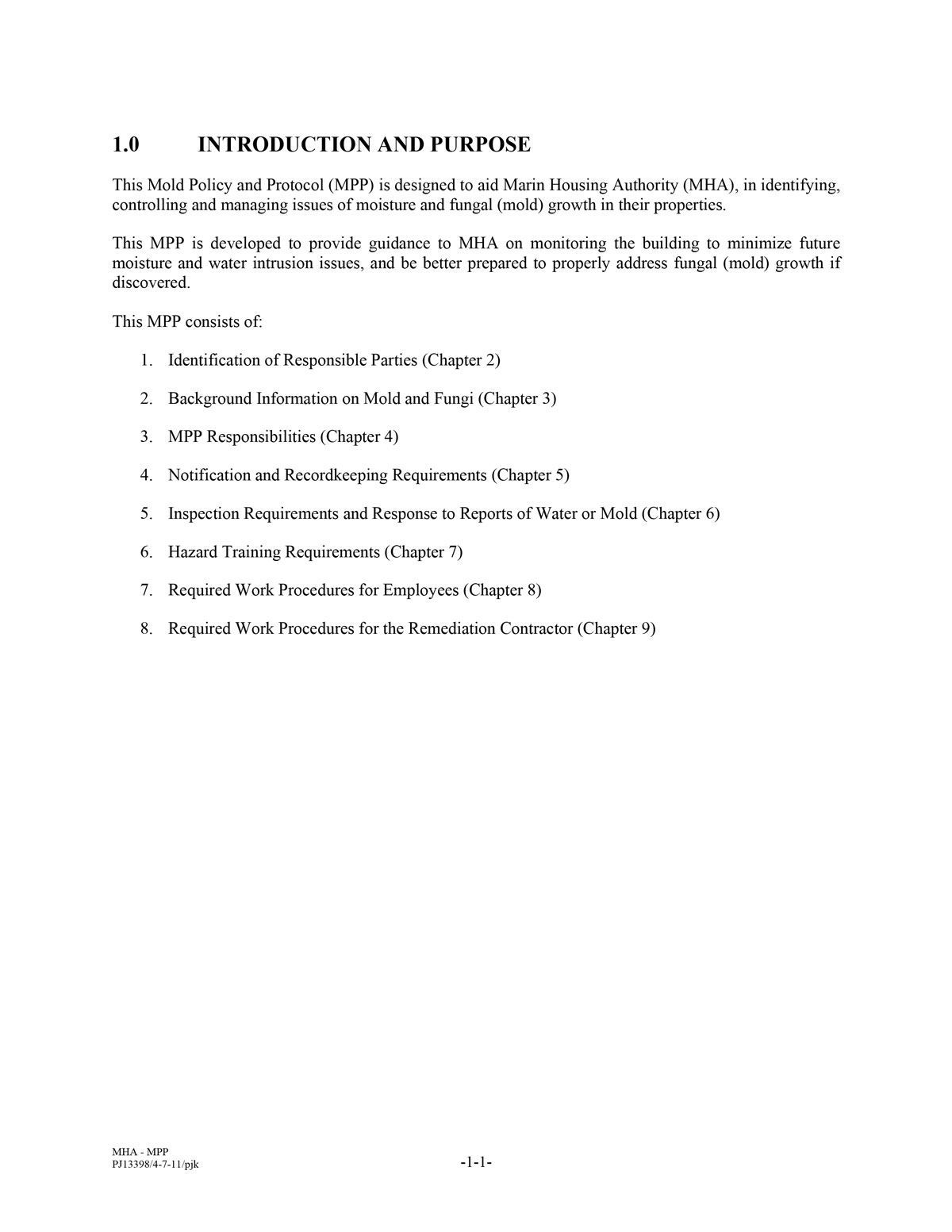 Mold Policy Protocol FYB 2011