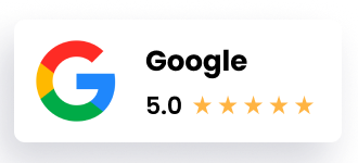 A google logo with five stars on it.