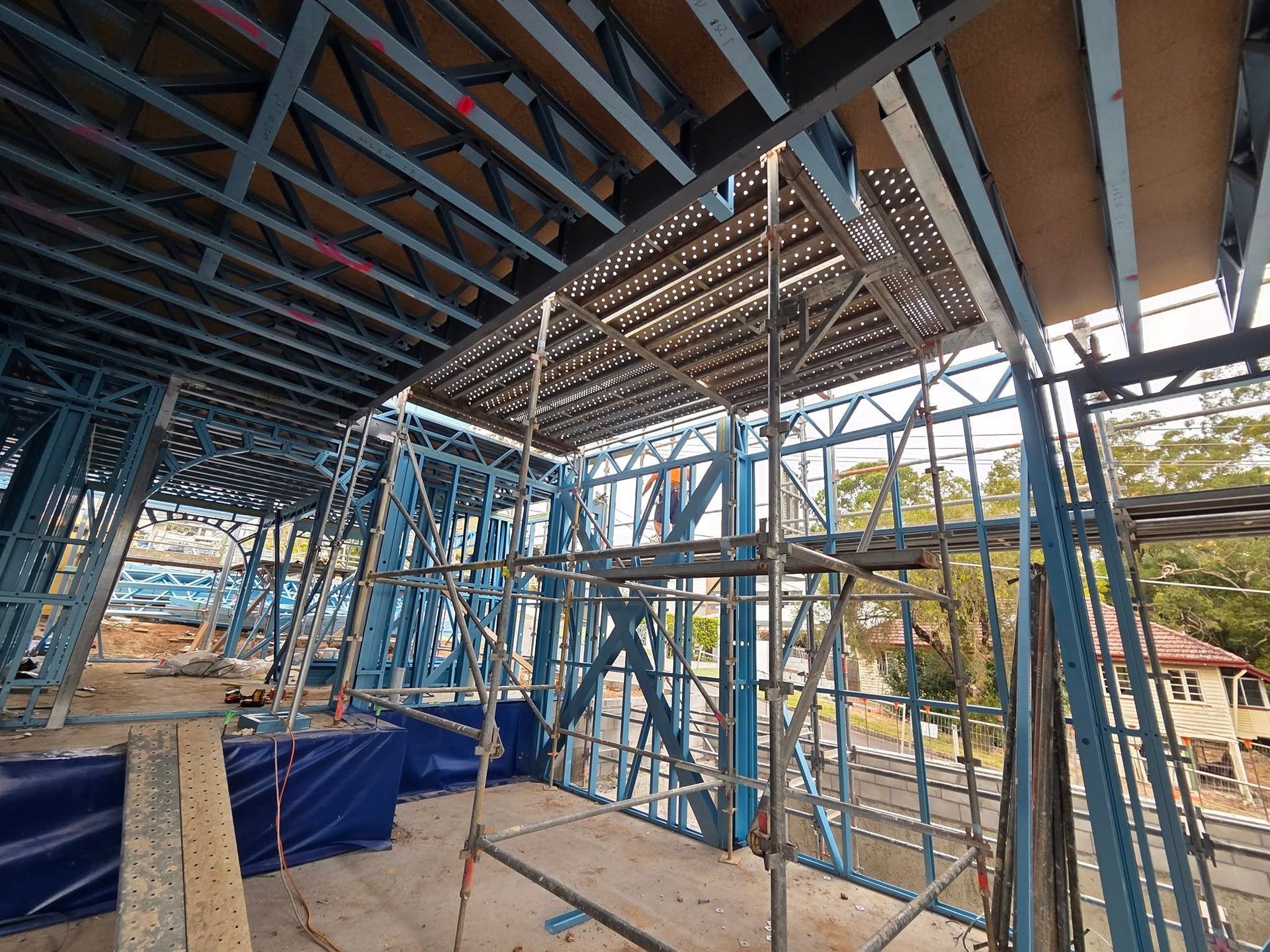House Under Construction With Scaffolding — Top Tier Scaffolding In Ipswich, QLD