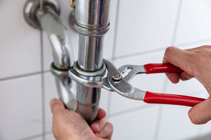 Plumbing — Plumber Repairing Sink With Adjustable Wrench in Meridian, MS