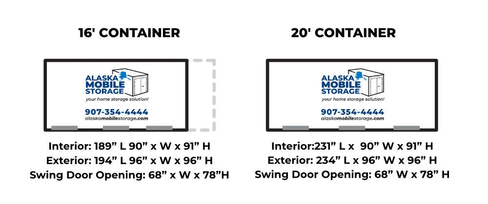 A picture of a 16 container and a 20 container.
