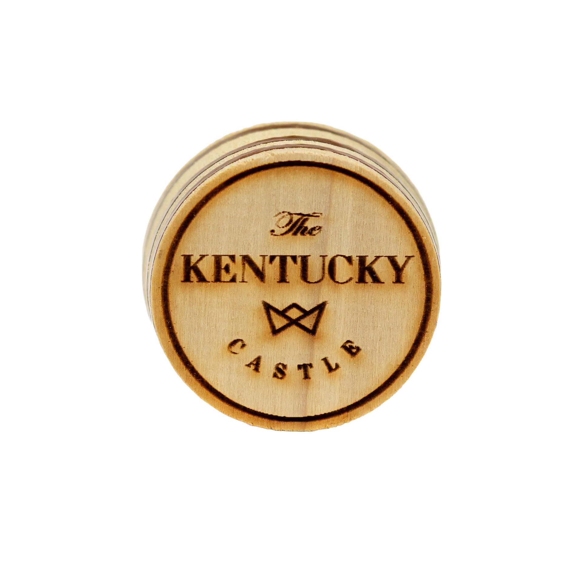 Wooden barrel-shaped coaster with