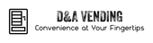 A logo for A&D Vending featuring a vending machine icon and the tagline "Convenience at Your Fingertips."