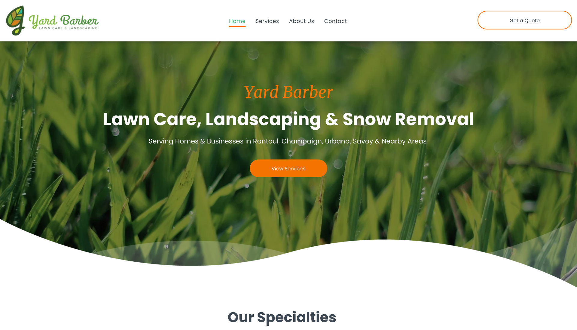 A website for yard barber lawn care , landscaping and snow removal.