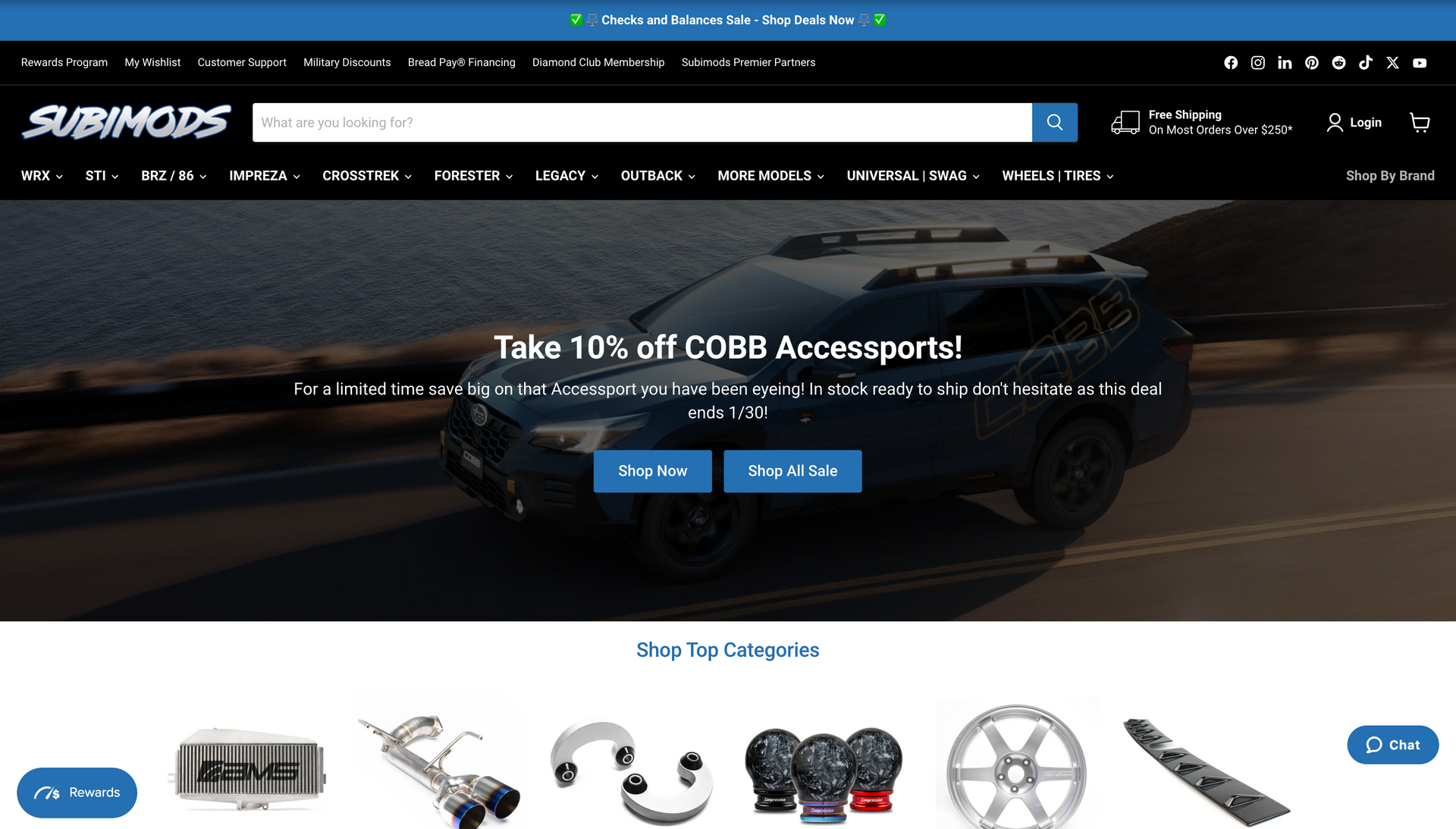 A screenshot of a website called subimods