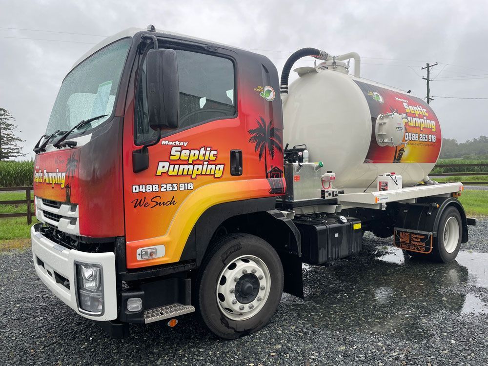 Septic Truck on A Rocky Road