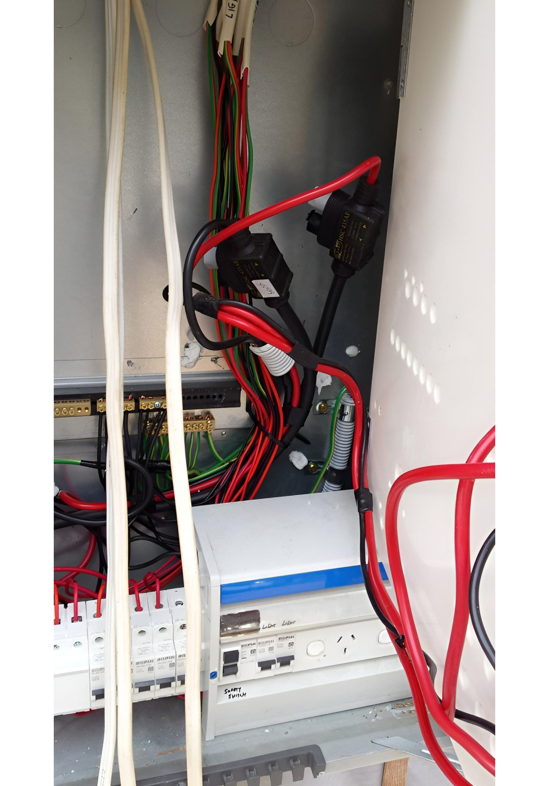 A Bunch Of Wires Are Connected — Chris North Electrical In Jones Hill, QLD