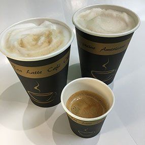 Cappuccino, latte and espresso coffee