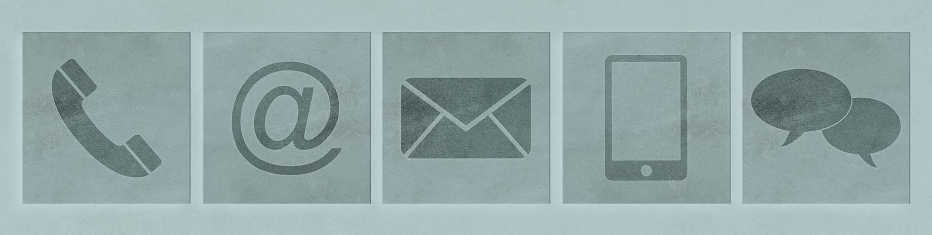 Phone, email, mail, smartphone and messaging graphic