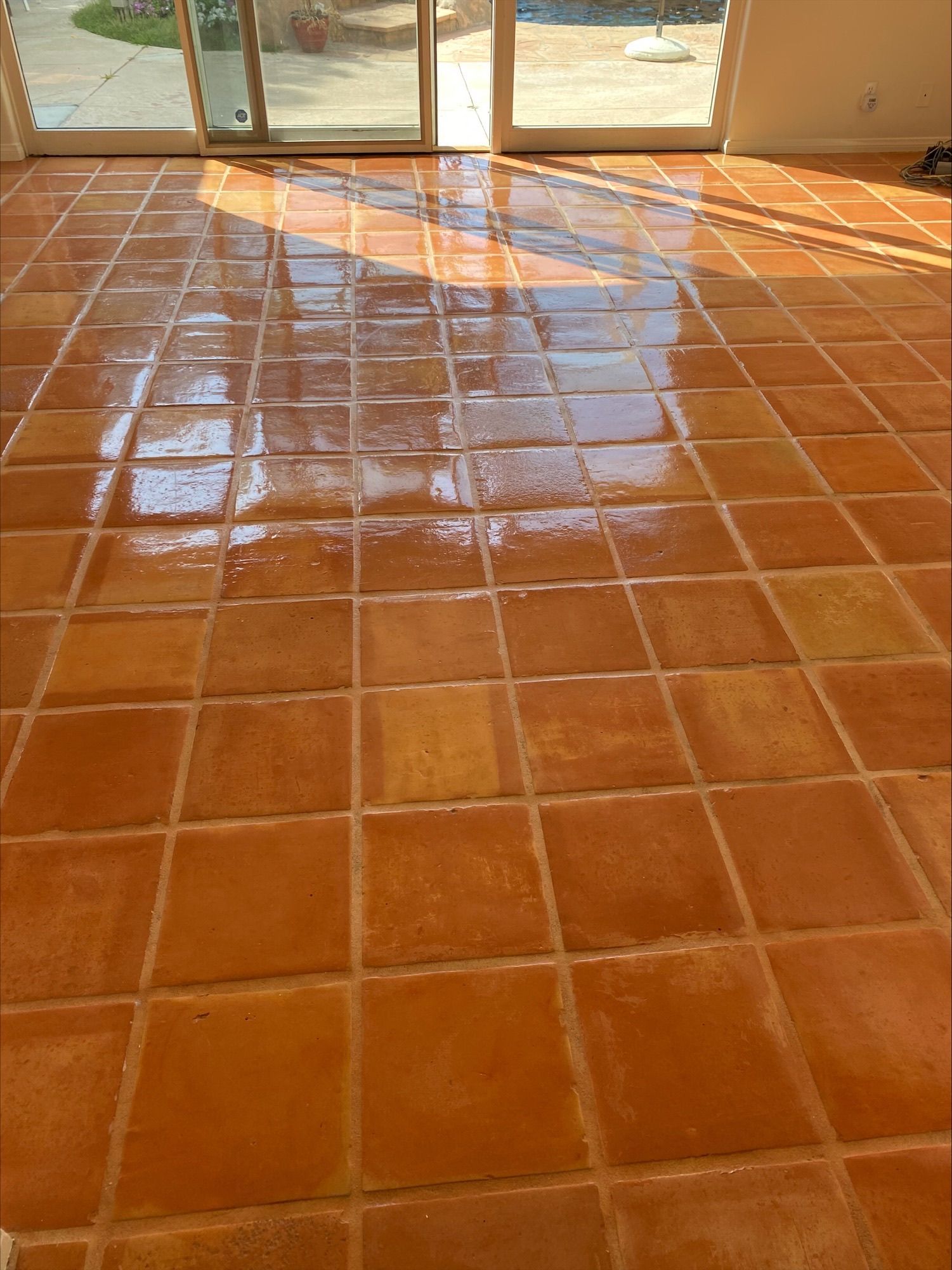 newly installed tiles