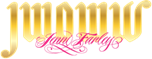 A gold and pink logo for a company called june fantasy.