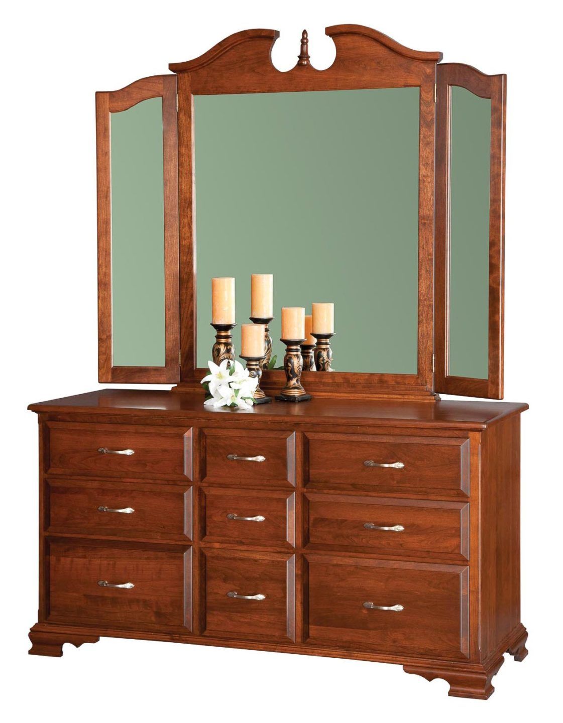 Custom Fancy Base Dresser with Mirror — Honey Brook, PA — Blue Ridge Furniture