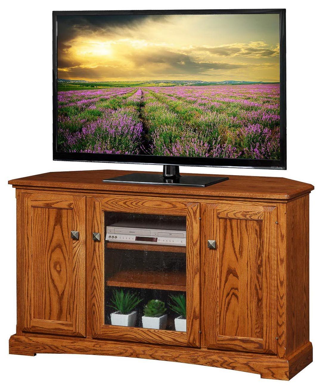 Three-Door Mission Corner TV Console — Honey Brook, PA — Blue Ridge Furniture