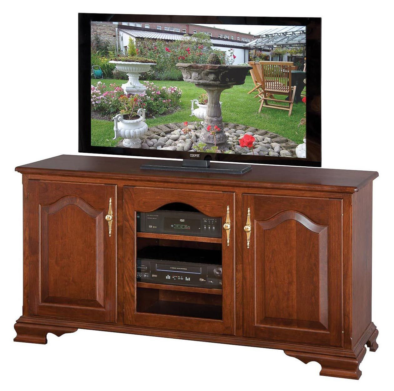 Three-Door Fancy Base TV Console — Honey Brook, PA — Blue Ridge Furniture