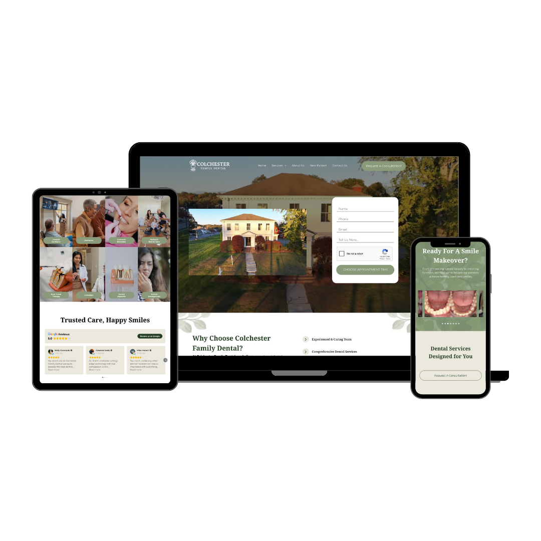 A doctor is talking to a patient on a tablet , laptop and cell phone.