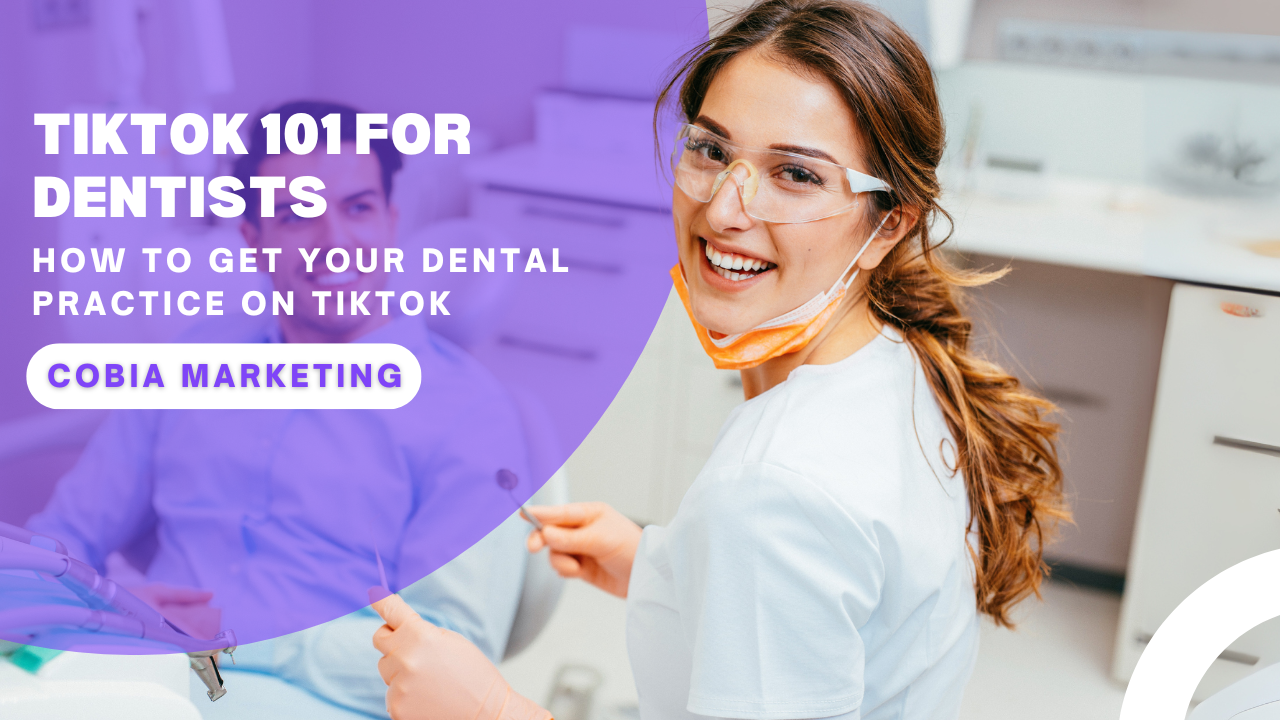 A woman is smiling in a dental office while wearing a mask and goggles.