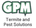 The logo for gpm termite and pest solutions