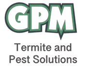 The logo for gpm termite and pest solutions